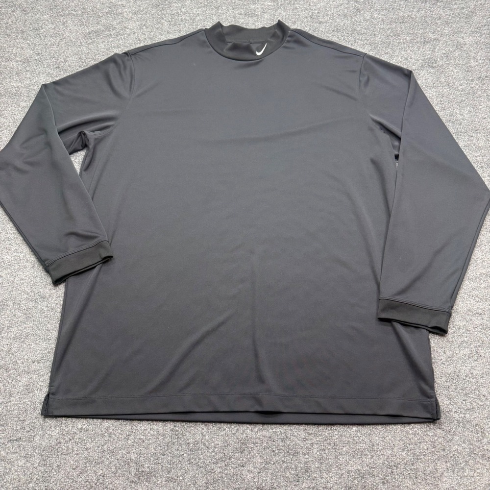 Nike Golf Tour Performance Dri-FIT Mock Neck Long Sleeve Shirt Black Mens XXL